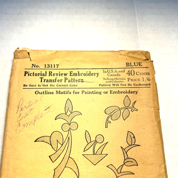 Pictorial Review Embroidery Transfer Pattern #13117 Outline Motifs - Picture 2 of 7